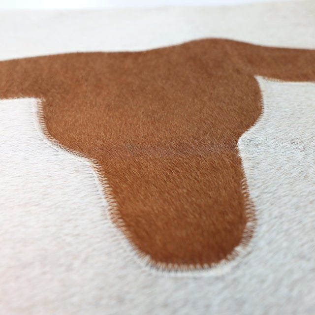 2020s Luxury Longhorn Cowhide Leather Throw Pillow 16x24 | Handmade Western Designer Lumbar Cushion For Sale - Image 5 of 8
