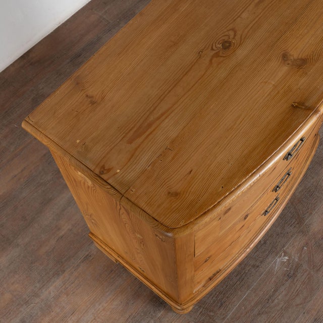 Late 19th Century 19th Century Danish Pine Bow Front Chest of Four Drawers For Sale - Image 5 of 11