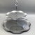 Mid-Century Modern Dorothy Thorpe Style Glass 2 Tiered Serving Tray With Textured Silver Bottoms and Ruffled Edge For Sale - Image 3 of 13