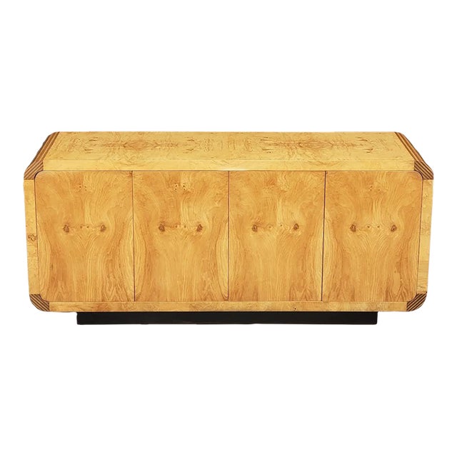 1970's Rounded Burl Wood Credenza by Henredon Chairish