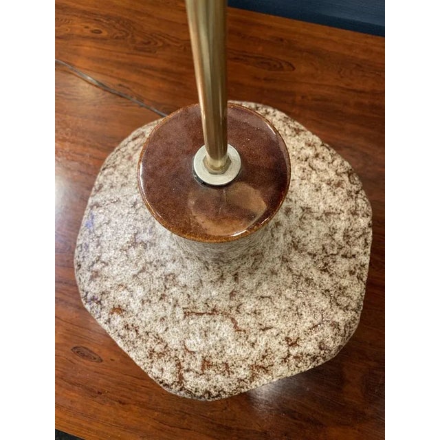 Mid-Century West German Stoneware Large Brutalist Lamp in the Style of Scheurich or Bay For Sale - Image 4 of 16