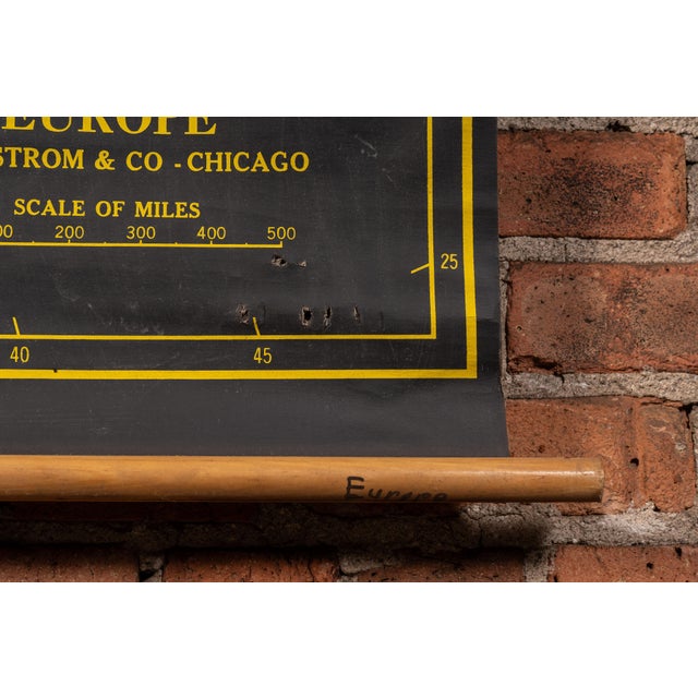 Mid 20th Century Nystrom Royal Series Pull Down Classroom Map of Europe For Sale In Chicago - Image 6 of 9