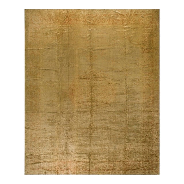 Fantastic Combination of Soft Color Allover Design Antique Turkish Decorative Oushak Rug For Sale