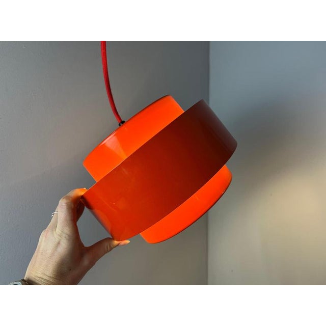 Juno Red Slatted Lamp by Jo Hammerborg for Fog & Mørup For Sale - Image 10 of 11