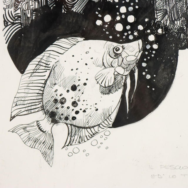 Textile Sergio Toppi, Figurative Composition, Mixed Media on Paper For Sale - Image 7 of 11
