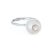Finely detailed estate cultured pearl & diamond ring, crafted in 14 karat white gold. The cultured pearl measures 10mm...