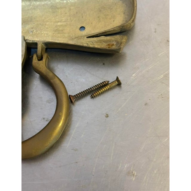 1960s Large Brass Whale Door Knocker For Sale - Image 5 of 5