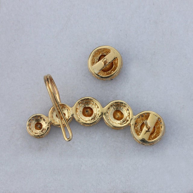 Art Deco 14k Solid Gold Earrings 925 Sterling Silver Pave Diamond Earrings Beautiful Gift, A Pair For Sale - Image 3 of 15