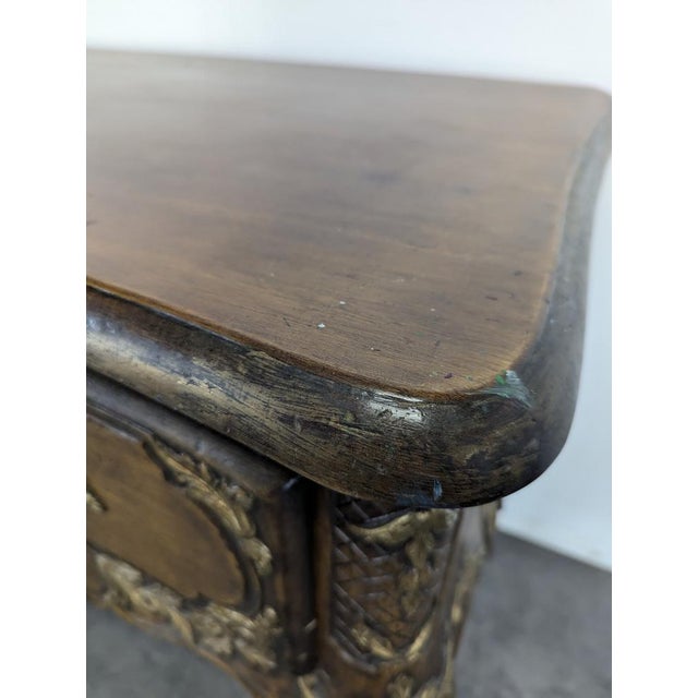 Regency Style Walnut Console Table, 1900s For Sale - Image 10 of 11