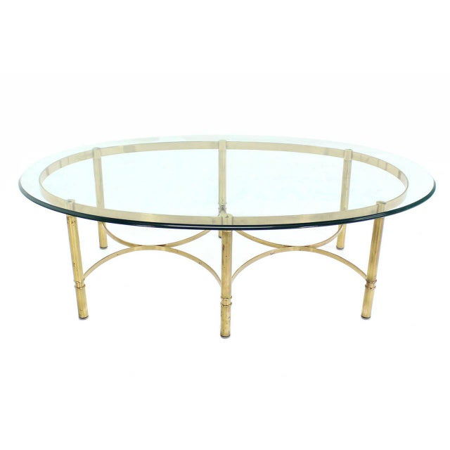 Oval Brass and Glass Coffee Table Chairish