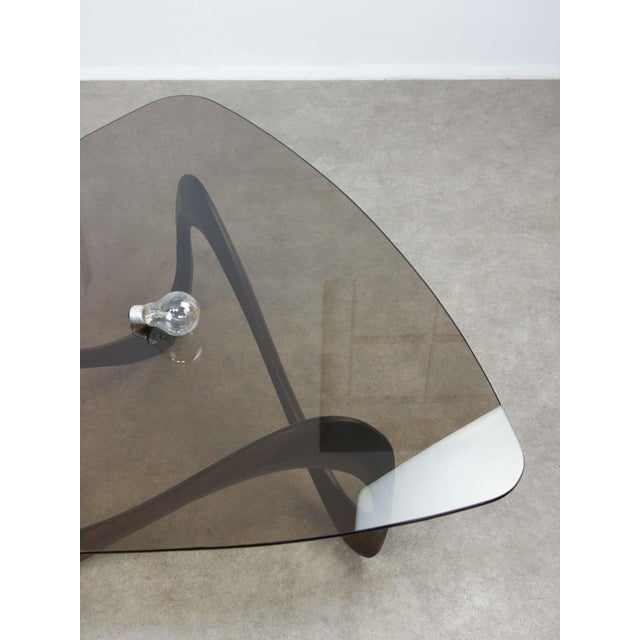 Italian Organic Snake Wooden and Smoked Glass Coffee Table, 1960s For Sale - Image 11 of 18