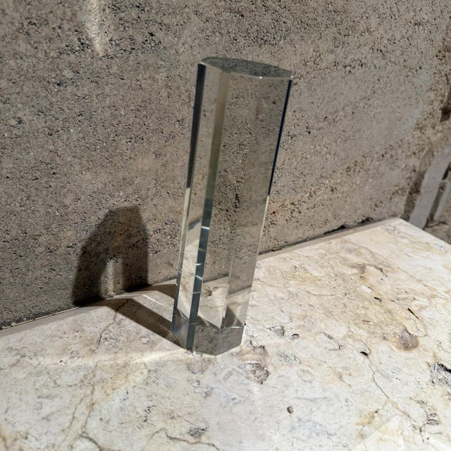 Early 21st Century Modern Crystal Glass Paperweight, Octagonal Pillar, Late 20th Century For Sale - Image 5 of 14