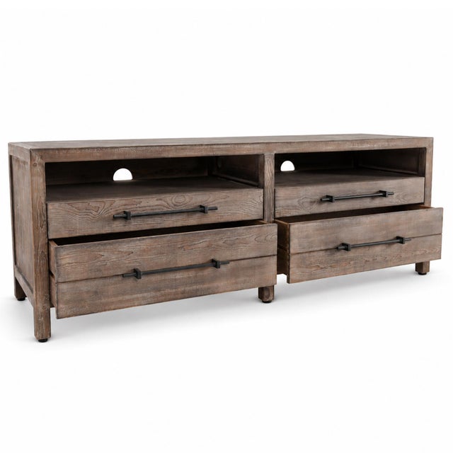 2020s Wyatt Salvaged Barn Wood Media Cabinet For Sale - Image 5 of 5