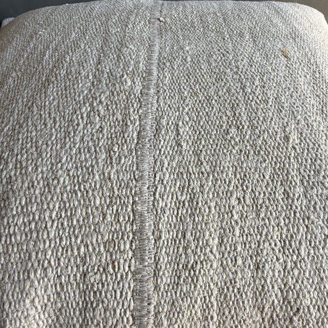 Mid-Century Modern Vintage Rug Pillow Cover With Original Seams For Sale - Image 3 of 7