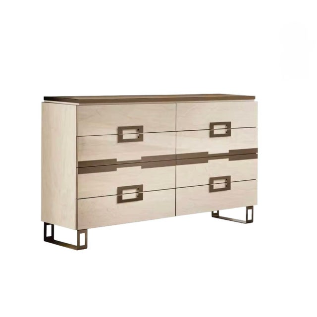 Casa Milano Poesia 5-Piece Italian High Gloss Bedroom Set With Led Bed For Sale - Image 4 of 10