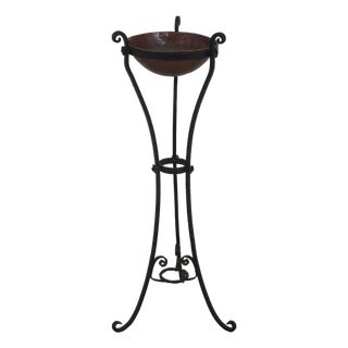 Wrought Iron Base 19th Century Copper Basin Stand For Sale