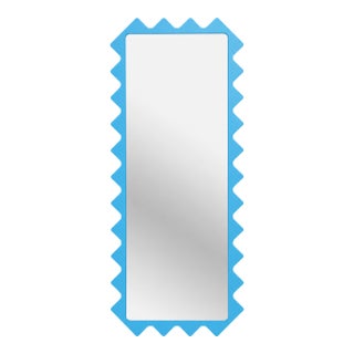 Light Blue Large Designer Entryway & Dressing Oberig 114 Mirror For Sale