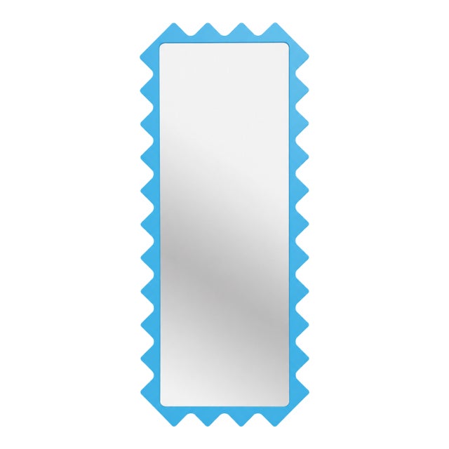 Light Blue Large Designer Entryway & Dressing Oberig 114 Mirror For Sale