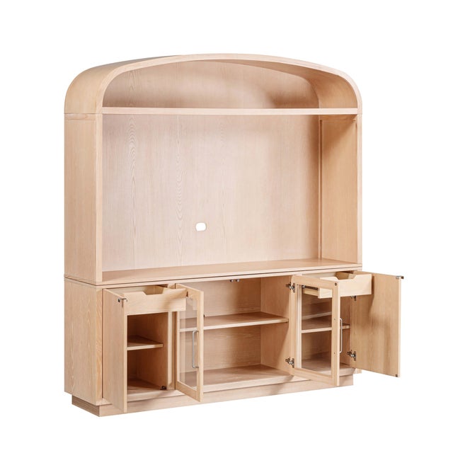 2020s Marlow Natural Wood Entertainment Center For Sale - Image 5 of 9