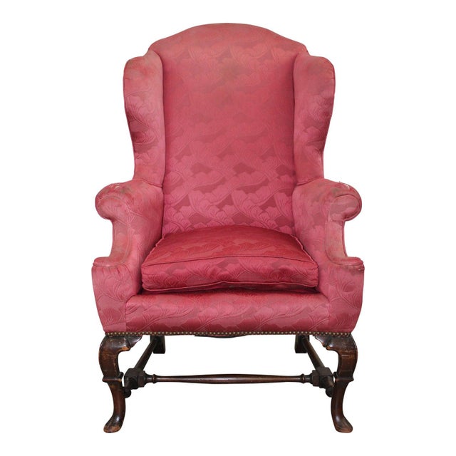 Queen Anne Wingback Chair Chairish
