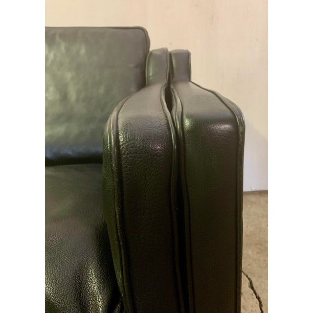 1970s Danish Black Leather Loveseat Sofa by Stouby, Hand-Crafted, 1970s For Sale - Image 5 of 8