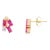 Baguette Ruby Cluster Stud Earrings With Diamond- a Pair For Sale