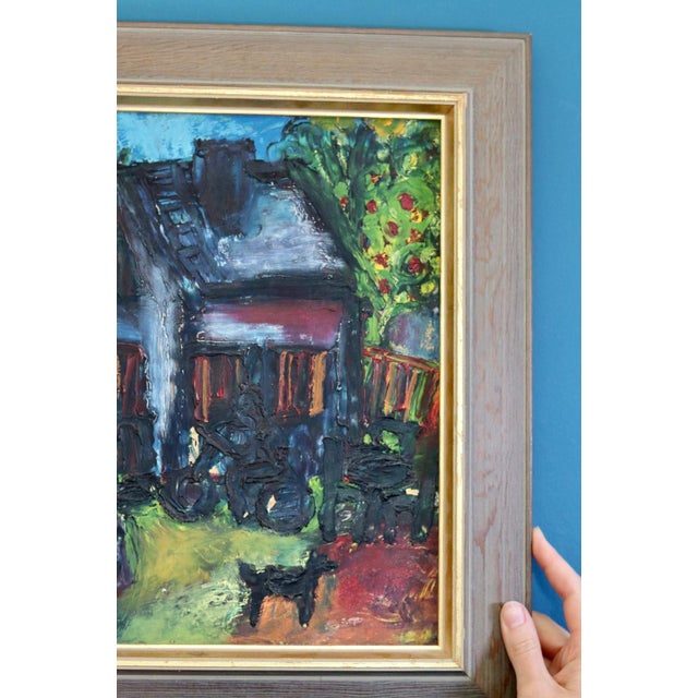 Monica Lorentzen, Home, 1960s, Oil on Panel, Framed For Sale - Image 3 of 11