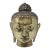 Attributed Early 20th Century Southeast Asian Hollow Cast Brass Buddha Head Sculpture - Retained Clay Core - 11"h For Sale