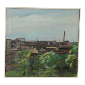 Ben Levene Original Oil Painting, Industrial Landscape
