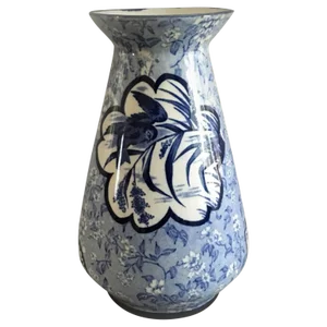 Burleigh Ware Blue and White Vase