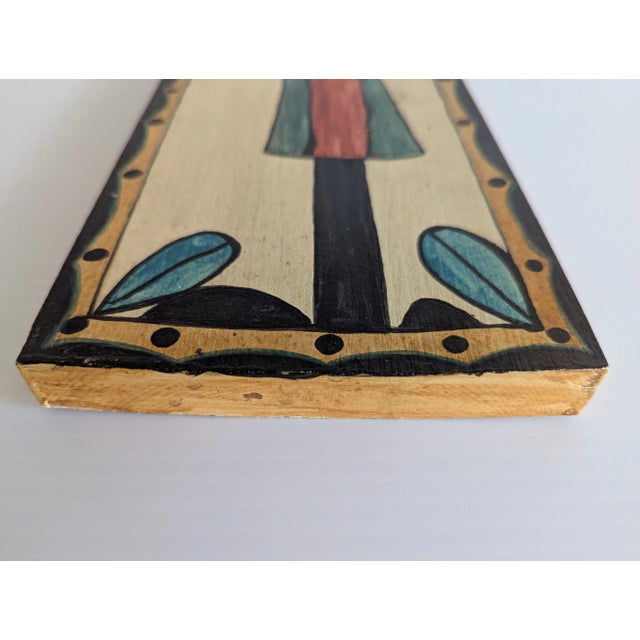 Rare Vintage Naive Folk Art Retablo Hand Painted by Cordy Sandoval For Sale - Image 4 of 6