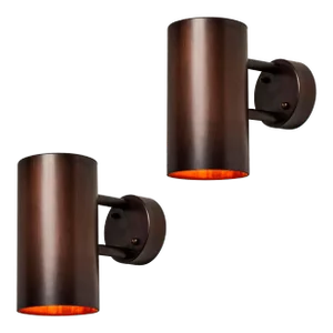 Hans-Agne Jakobsson C627/110 'Rulle' Brown Patinated Outdoor Sconces - a Pair