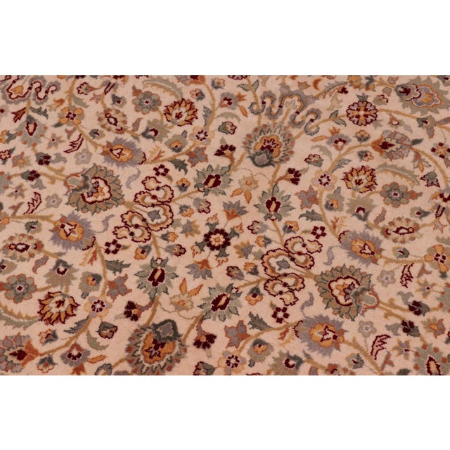 Traditional 1990's Floral Pak-Persian Ivory/Green Wool Rug - 7'11'' X 10'1'' For Sale - Image 4 of 9