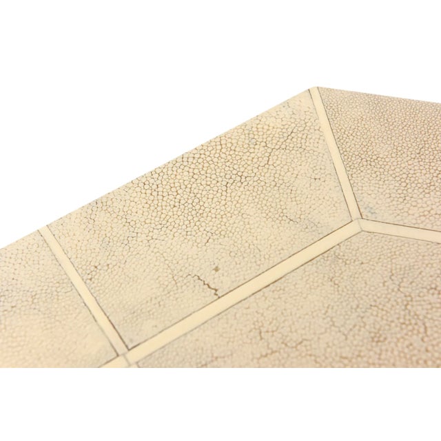 Vintage Ron Seff Shagreen and Bone Dice Side or End Tables Pair of Restored For Sale - Image 9 of 13