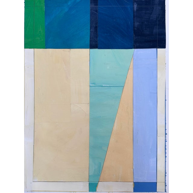 Painted paper mounted on heavy archival watercolor paper. Measures 18x24 inches. A half inch border is left to allow or...