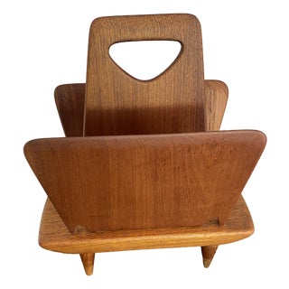 Oak Magazine Rack attributed to Pierre Cruège, 1950 For Sale