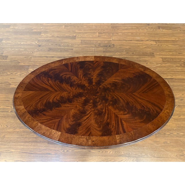 Traditional Oval Mahogany Cocktail Table by Leighton Hall - Showroom Sample For Sale - Image 13 of 14