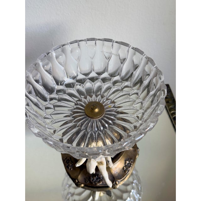 Vintage Hollywood Regency Cherub Glass Compote Candy Dish For Sale In New York - Image 6 of 12