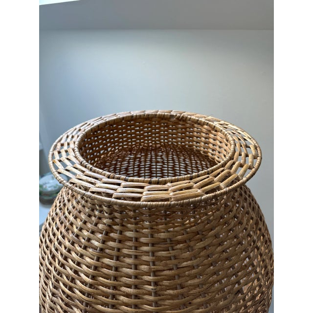 Extra Large Wicker Lidded Urn For Sale - Image 4 of 6