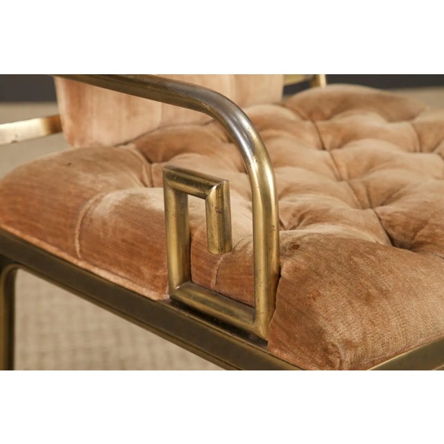 Greek Key Brass & Velvet Dining Chairs by Mastercraft, C. 1970 Italy, Set of 6 For Sale - Image 14 of 18