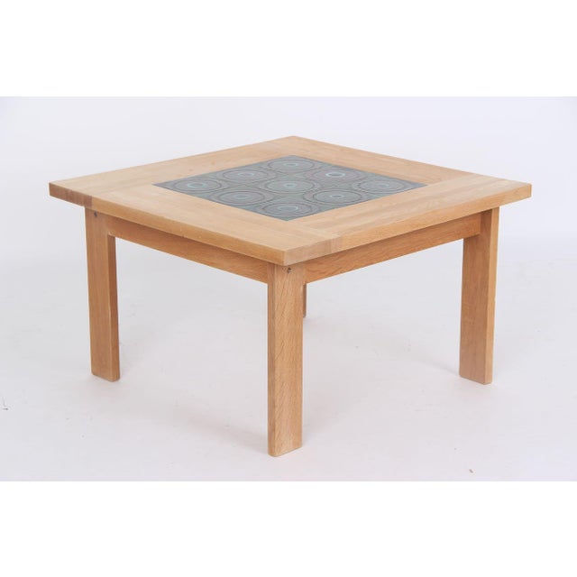 Vintage Danish Coffee Table in Oak with Green Tiles by Edmund Jørgensen, 1970s For Sale - Image 3 of 8