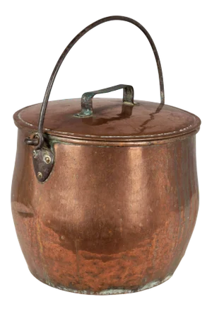 Large 19th Century Copper Stock Pot or Cauldron