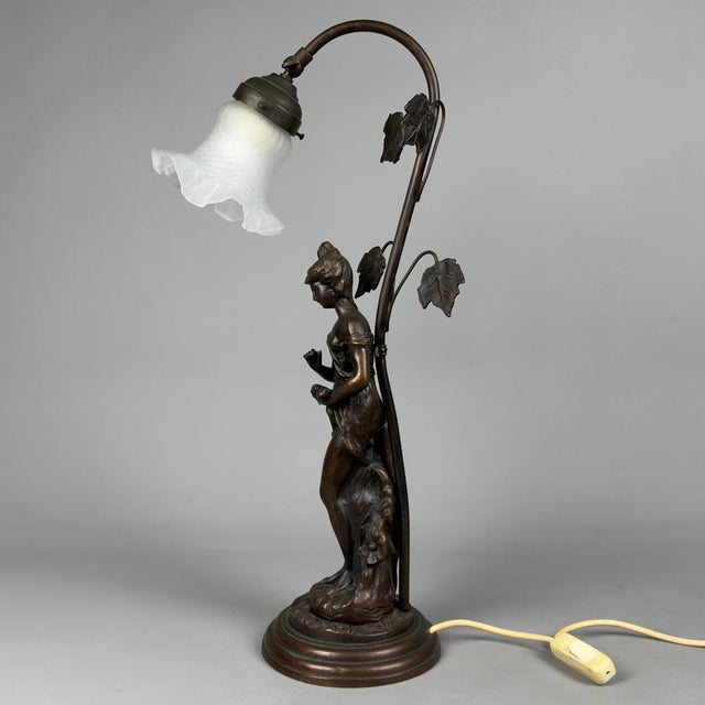 Table Lamp in Bronze by Farlel Moreau Liberty, 1950 For Sale - Image 6 of 17
