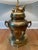 Mid 20th Century Large Brass Foo Dog Lamp With String Shade. For Sale - Image 5 of 9