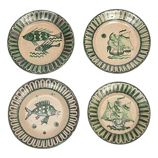 Vietri Plates from Fabbrica Ceramica Avallone, 1930s, Set of 4 For Sale