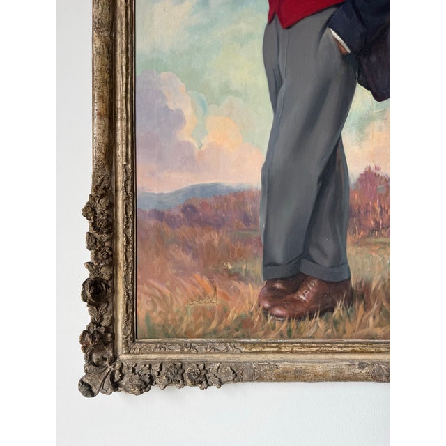 Wood 1937 Emilie Antoine Verpilleux (Belgian / British, 1888–1964) Oil Portrait on Canvas Painting– Ornate Gilt Frame For Sale - Image 7 of 12