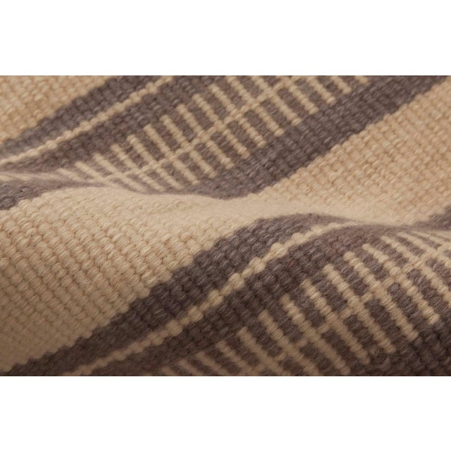Modern Striped Flat-Weave wool rug by Doris Leslie Blau Size: 5'9" x 6'2" (175 x 187 cm) This stunning modern rug...