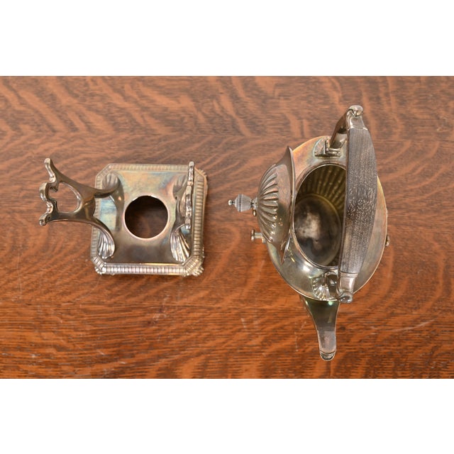 Metal Tiffany & Co. Art Deco Silverplate Tea Kettle or Coffee Pot With Boiler For Sale - Image 7 of 16