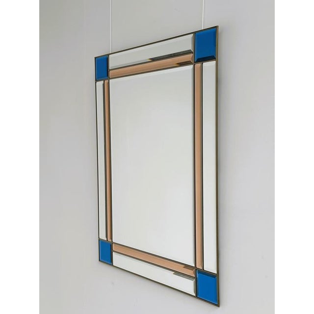 Vintage Italian Brass Beveled Mirror, 1980s For Sale - Image 11 of 13
