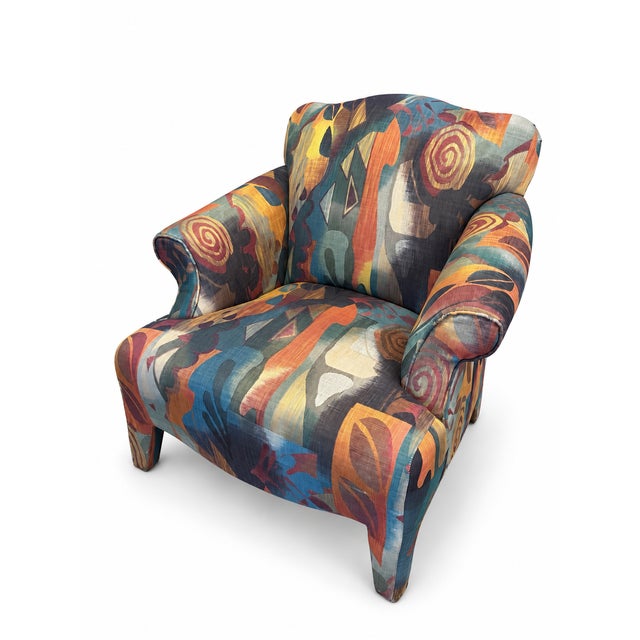Late 20th Century Postmodern Abstract Upholstered Lounge Chair For Sale In Las Vegas - Image 6 of 6